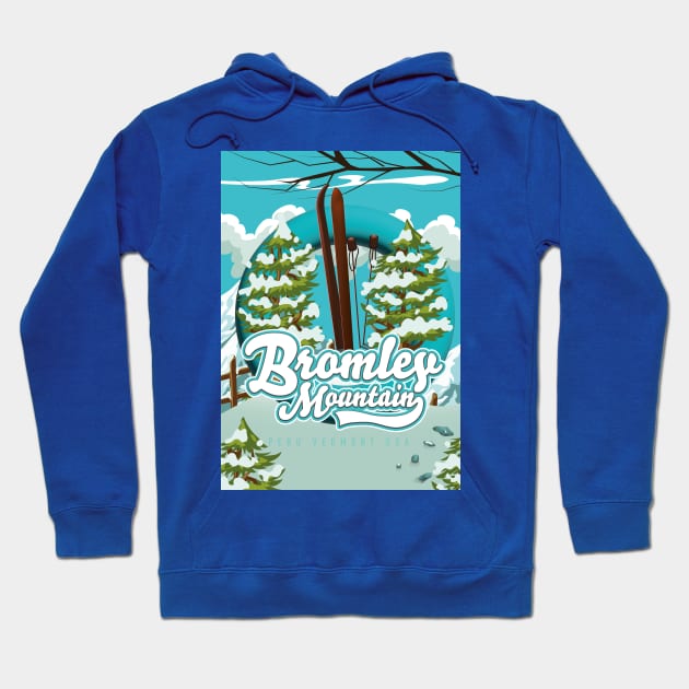 Bromley mountain peru vermont us ski  landscape. Hoodie by nickemporium1